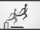 186 – 2019, Sprinter im vollen Lauf, Stahl, Plexiglas, Höhe: 28 cm